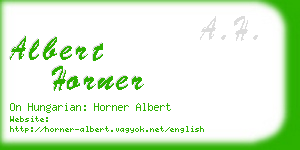 albert horner business card